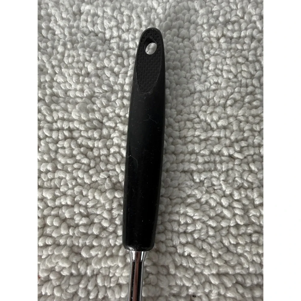 Vintage‎ Ekco Chromium Plated Serving Spoon Black Handle Made in USA 12.25 Inch